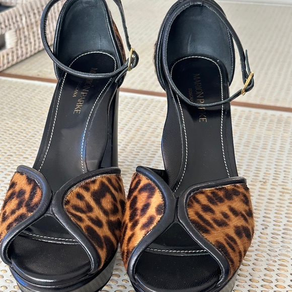Marion Parke “Annie” Leopard Platform Shoe Size 39 - Picture 2 of 5